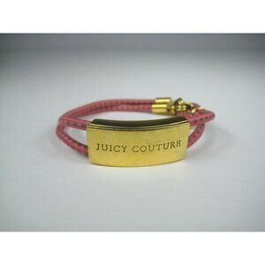 Juicy Couture Pink Goldtone Bracelet Adjustable Cord WORN